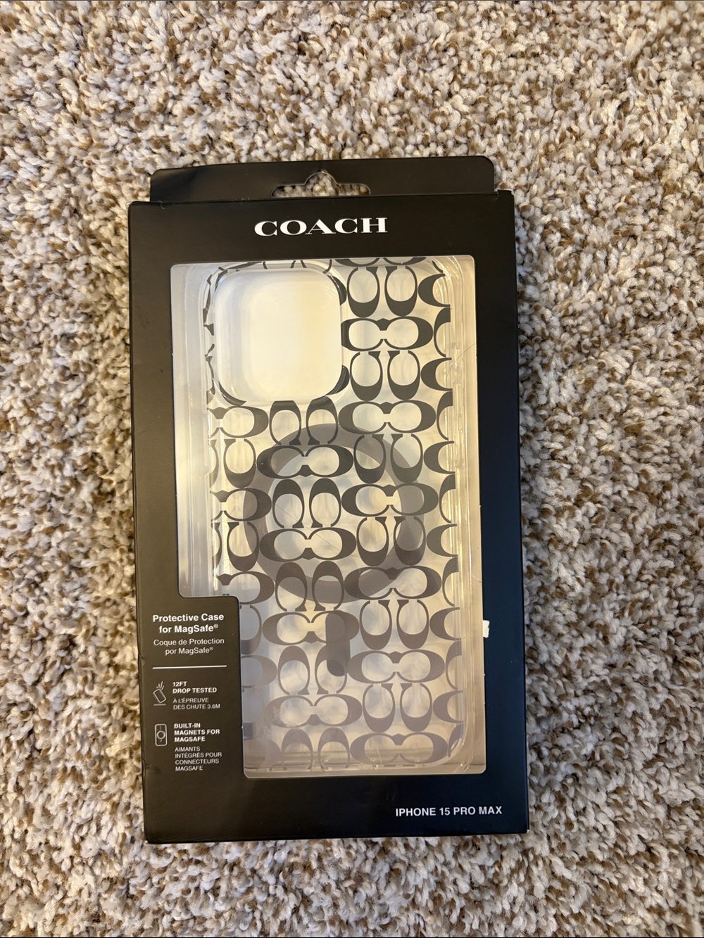New With Tags Coach iPhone 15 Pro Max Mag Safe Phone Case Monogram